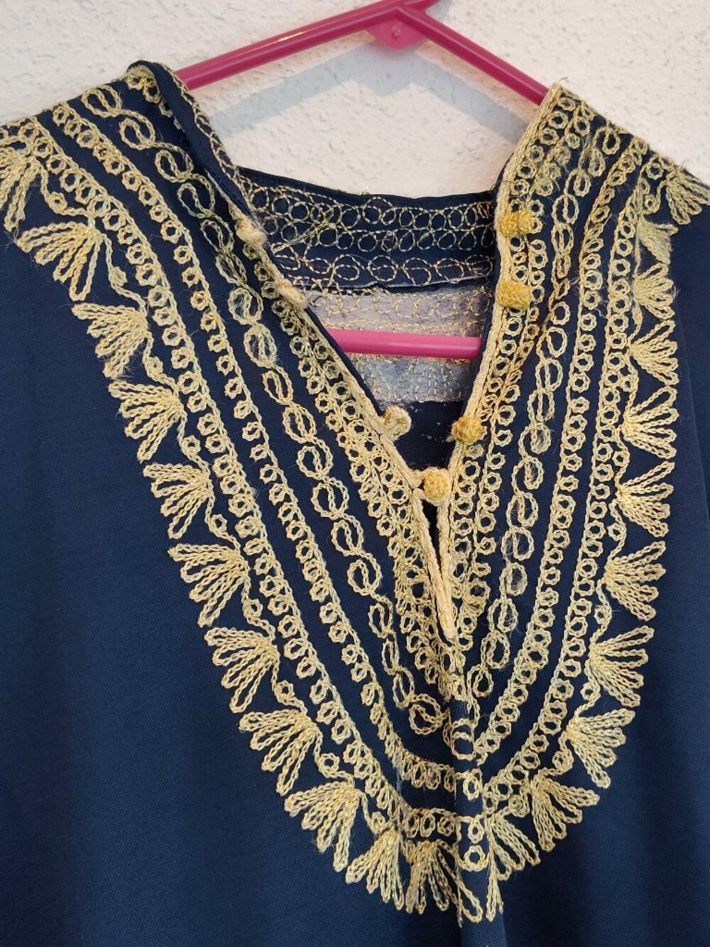 Vintage Kaftan, Dress, Tunic, Embroidered, Cover-Up, Hippie, Boho